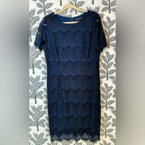 Preston & York navy blue lace dress size 12